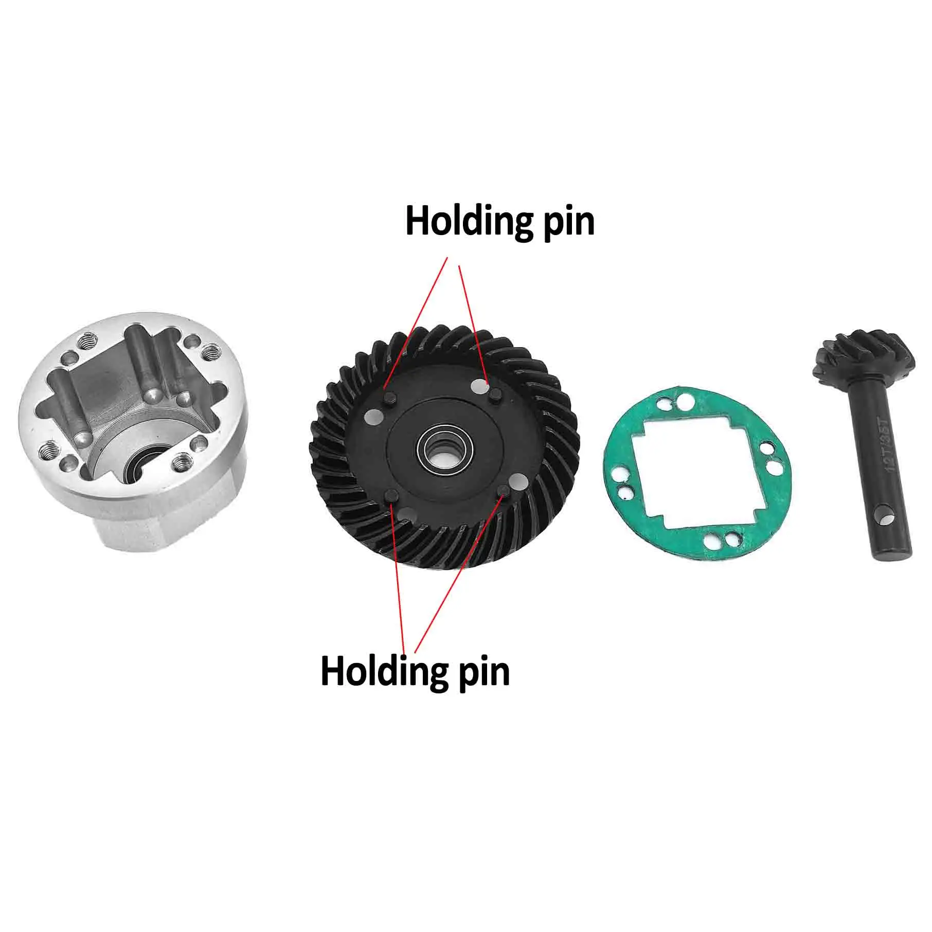 VITAVON CNC Alu7075 redesigned Diff Case with 2.0 Mod 12/35T Spiral Cut Pinion/Ring Gear For Primal RC Raminator 1/4
