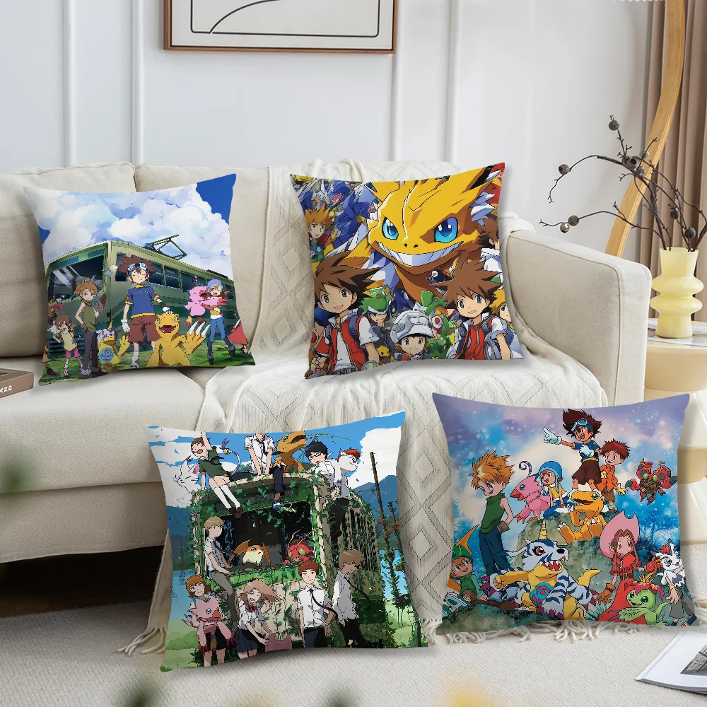 Classic Game D-Digital M-Monster-Digimon Sofa Living Room Bedroom Headboard Backrest Cushion Square Cushion Nap Time Pillow Case