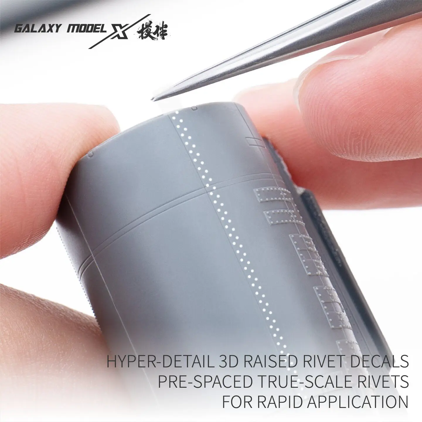 Galaxy White 3D Raised Rivet Decal Sheet Multi-Size Spacing Waterslide Decal for Scale Model Aircraft Tank Detail Up Supplies