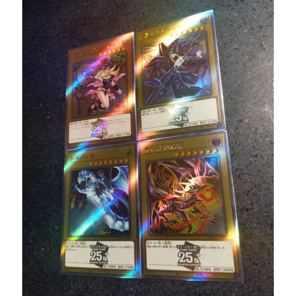 DIY Yu-Gi-Oh! 25th Anniversary Black Magician Girl 4PCS Vier Arten von Blitzen Anime Peripherie Spiel Sammlung Karte Urlaub Geschenk