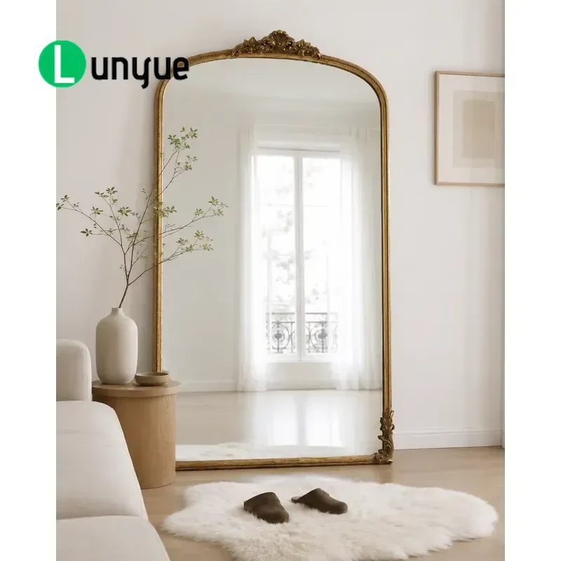 European Custom Large Modern Wooden Full Length Mirror Luxury Floor to Ceiling Wall Mounted Decorative Mirror for Bedroom