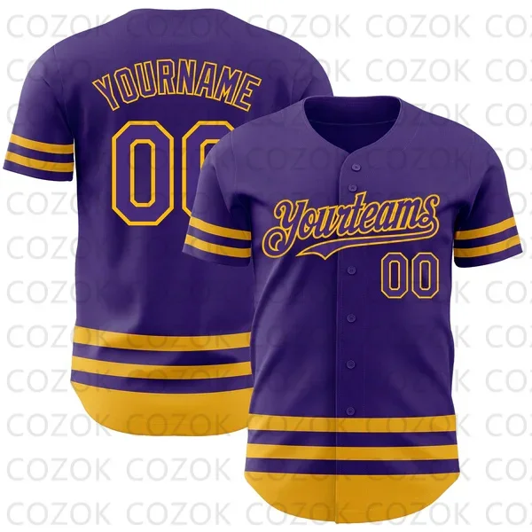 Custom Purple Line Baseball Jersey Men and Women Shirt 3D Printed Shirt Team Shirts Hip Hop Unisex Tops