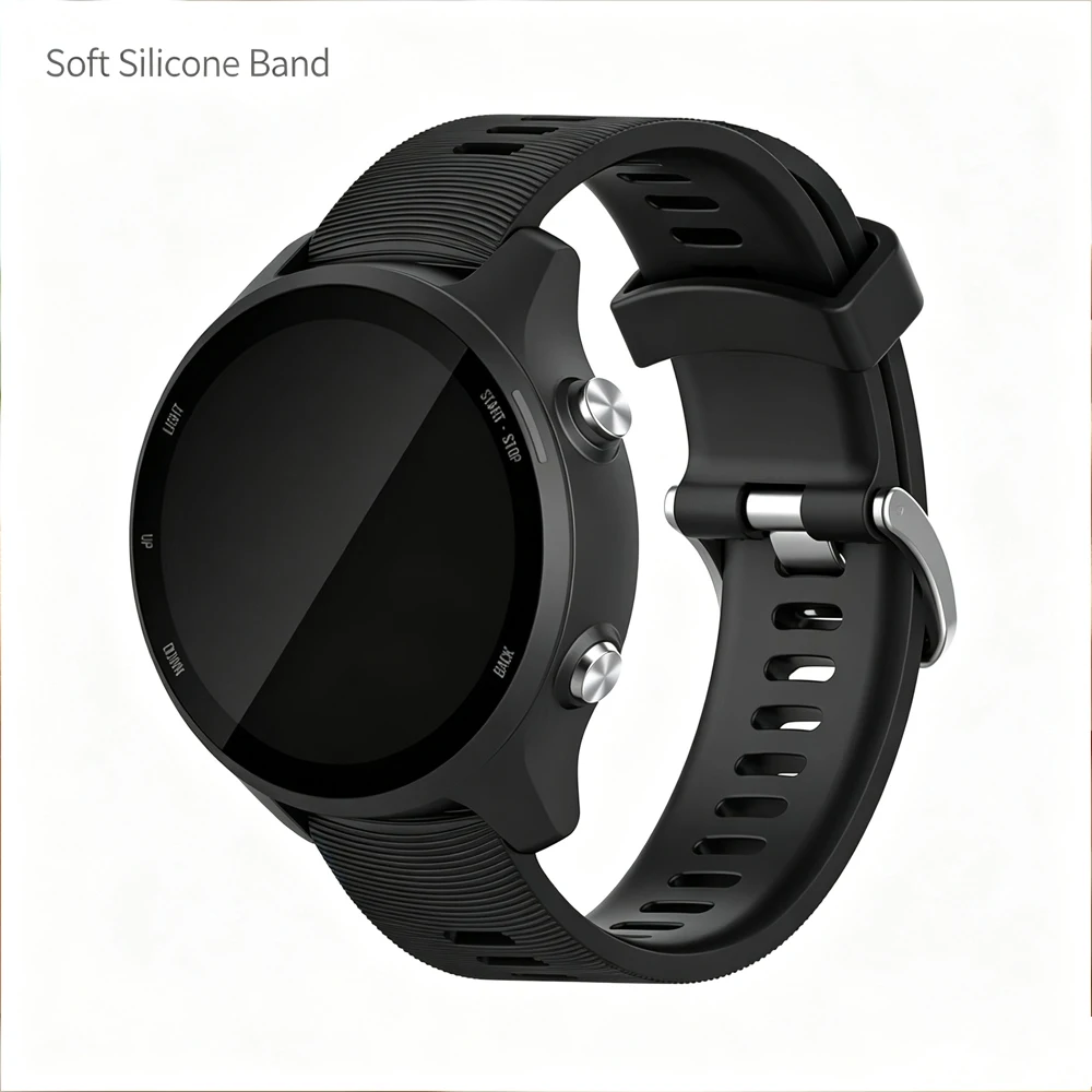 For Garmin 245 Strap Official Button Silicone Watch Band Sports Strap For Forerunner 245M/645/Vivoactive 3/Venu/Venu SQ Bracelet