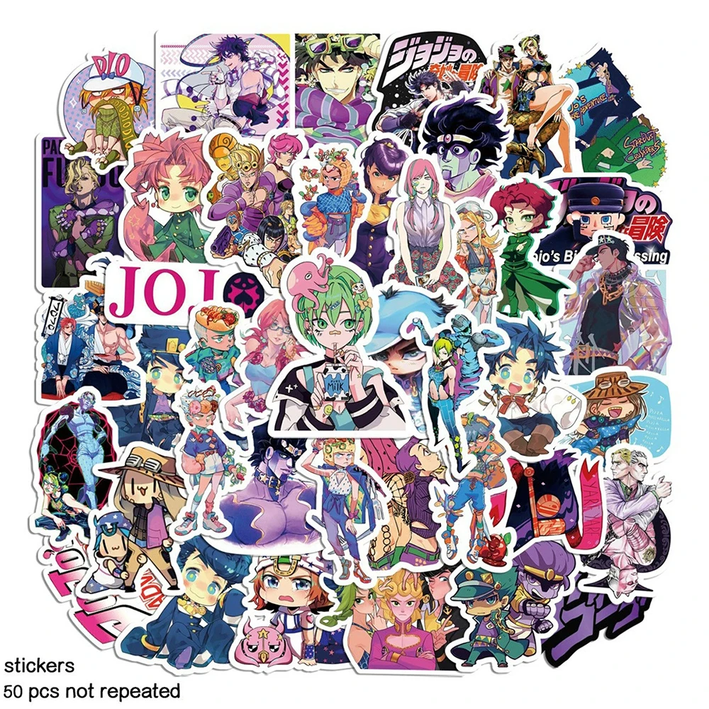 

10/30/50pcs Anime JoJo Bizarre Adventure Cartoon Stickers Cute Decals DIY Notebook Phone Skateboard Cool Kujo Jotaro Sticker Toy