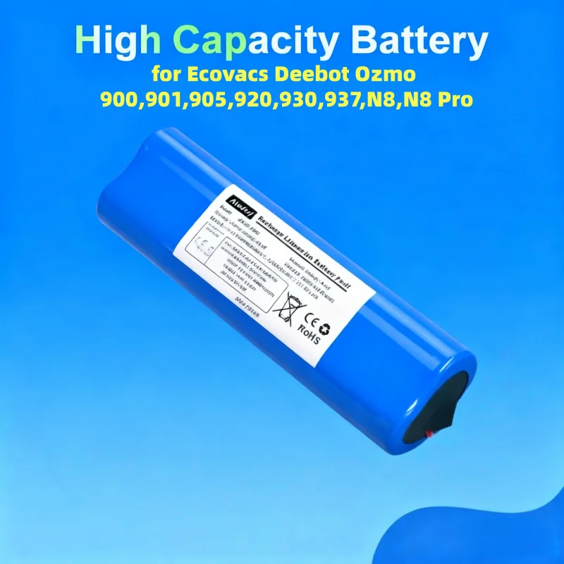 14.4V 3200mAh Replacement Battery for Ecovacs Deebot Ozmo 900 901 905 920 930 937 N8 N8 Pro Robot Vacuum Cleaner Li-ion