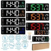 16 13 Inch Large Wall Clock Remote Control Memory Electronic Clock Dual Alarms Table Clock 10 Level Brightness LED Digital Clock