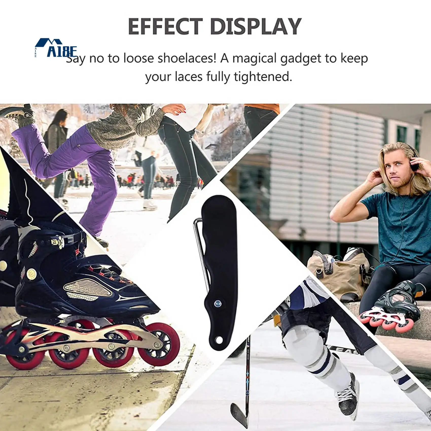 

A18E-2X Универсальный практичный ролик для фигурок с удлиненным крючком, съемник для хоккея с шайбой, портативная ручка, кружевной натяжитель для скейтбординга