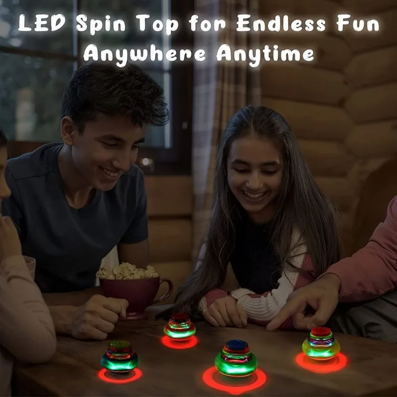 Juguete giroscópico musical para niños, luces LED intermitentes coloridas y giratorias luminosas, regalo educativo interactivo Musical para niños