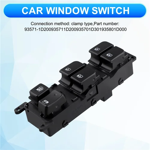 Imagen 1 del producto L10A para KIA Rondo Carens 2007-2012 interruptor de ventana eléctrica de puerta lateral del conductor 93571-1D200 LHD