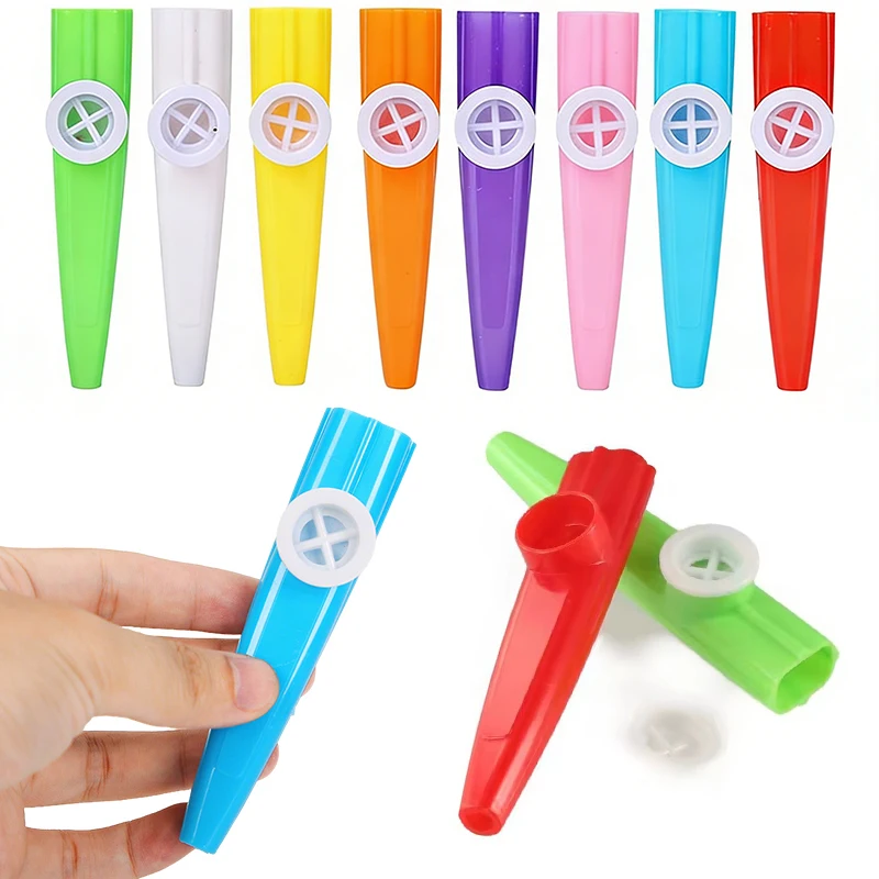 5-20PCS Bunte Kunststoff Kazoo Pfeife Tragbare Mundharmonika Flöte Instrument Leicht Lernen Lustige Pfeife für Musik Liebhaber Geschenke ZYF