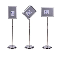 Stainless Steel Floor Sign Stand A4 Poster Frame Lifting Billboard Hotel Door Guide Advertising Banner Floor Stand Signage Rack