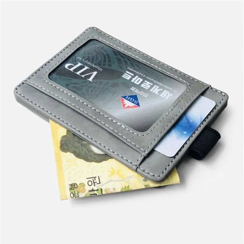 Ultra-thin PU Leather Elastic Band Card Holder Creative Credit Card Cover Multi-function Multi-card Slot Driver\'s License Clip