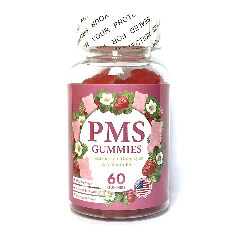 1 Bottle Feminine Mood Relief Gummies Strawberry Flavor Menstrual Mood Relief Sleep Gummies Vitamin Gummies