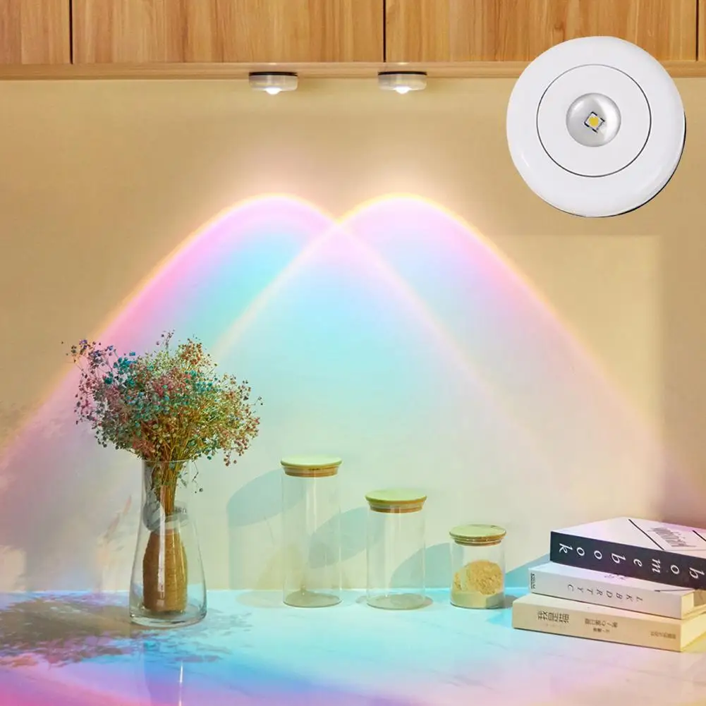 Sunset Lamp Rainbow Projector Lamp Bedroom Atmosphere Night Light Stick on Wall Dual Mode Cabinet Light Photo Background Lights