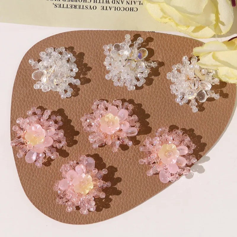 Shoe Charms Delicate Iridescent Beaded Lily Cluster 1 Piece Woven Korean Ins Elegant DIY Decor for Princess Clogs Crystal Shoes