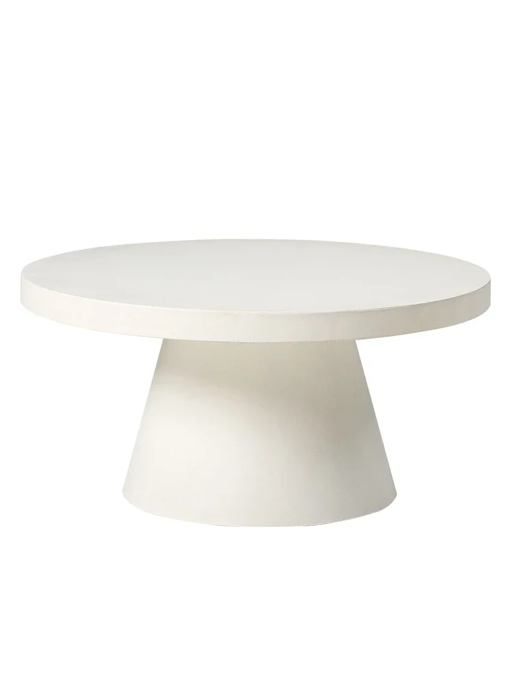 Cream wind outdoor cement coffee table round modern simple tea table villa terrace courtyard garden leisure round table