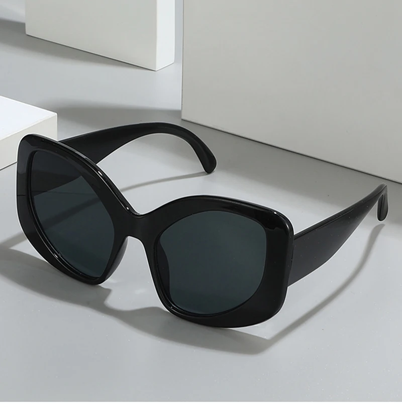 Shabuna Mode übergroße Cat Eye Frauen Sonnenbrille Sonnenbrillen UV400 Retro Männer matte Bonbon Farbe Sonnenbrille – Detail 2