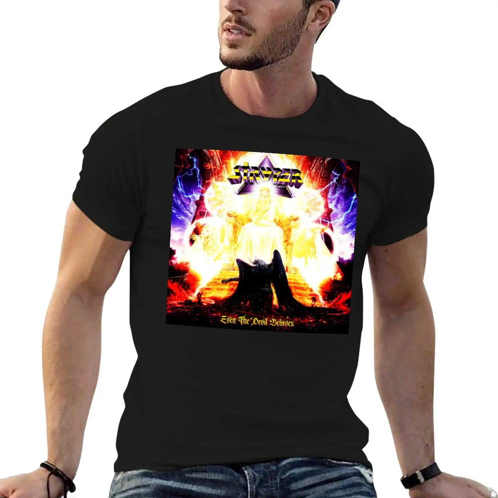 

luxury t shirt rock wallpaper cotton man T-Shirt christian band heavy 90art logo man stryper t shirt