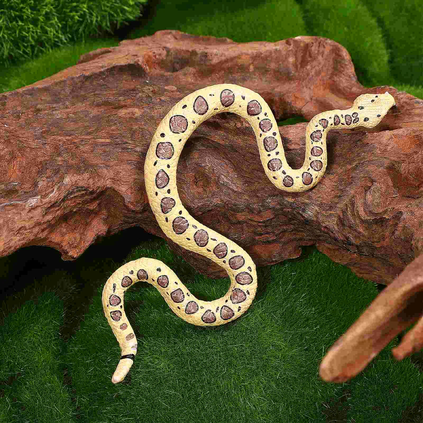 Animal Artificial Snake Model Toy Imitation Plaything Replica Realistic Prank Tricky Playthings Brown Baby