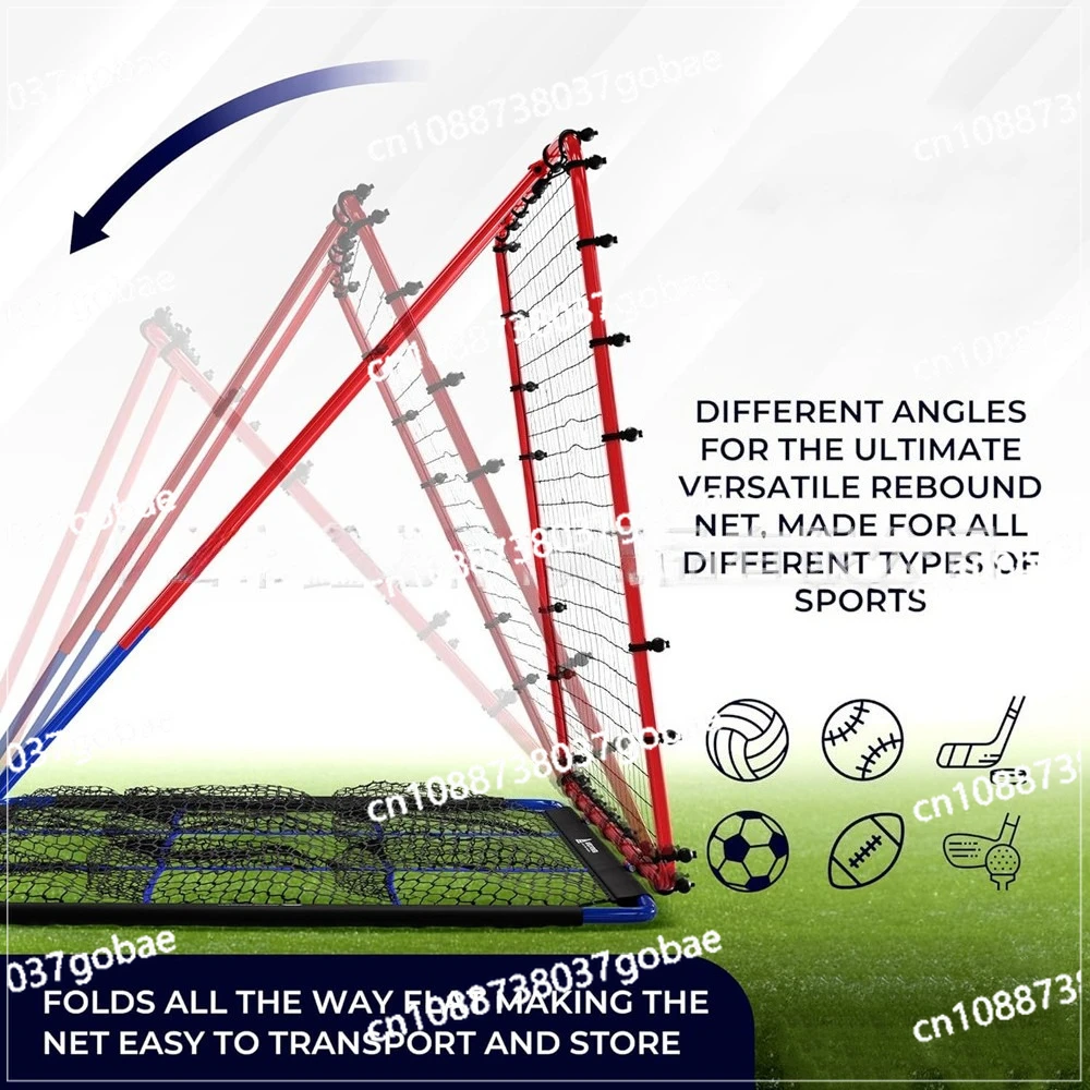 

150x130CM Double-sided Rebound Net Baseball Softball Volleyball Football Multi-purpose Rebound Practice Net with Adjustable Angl