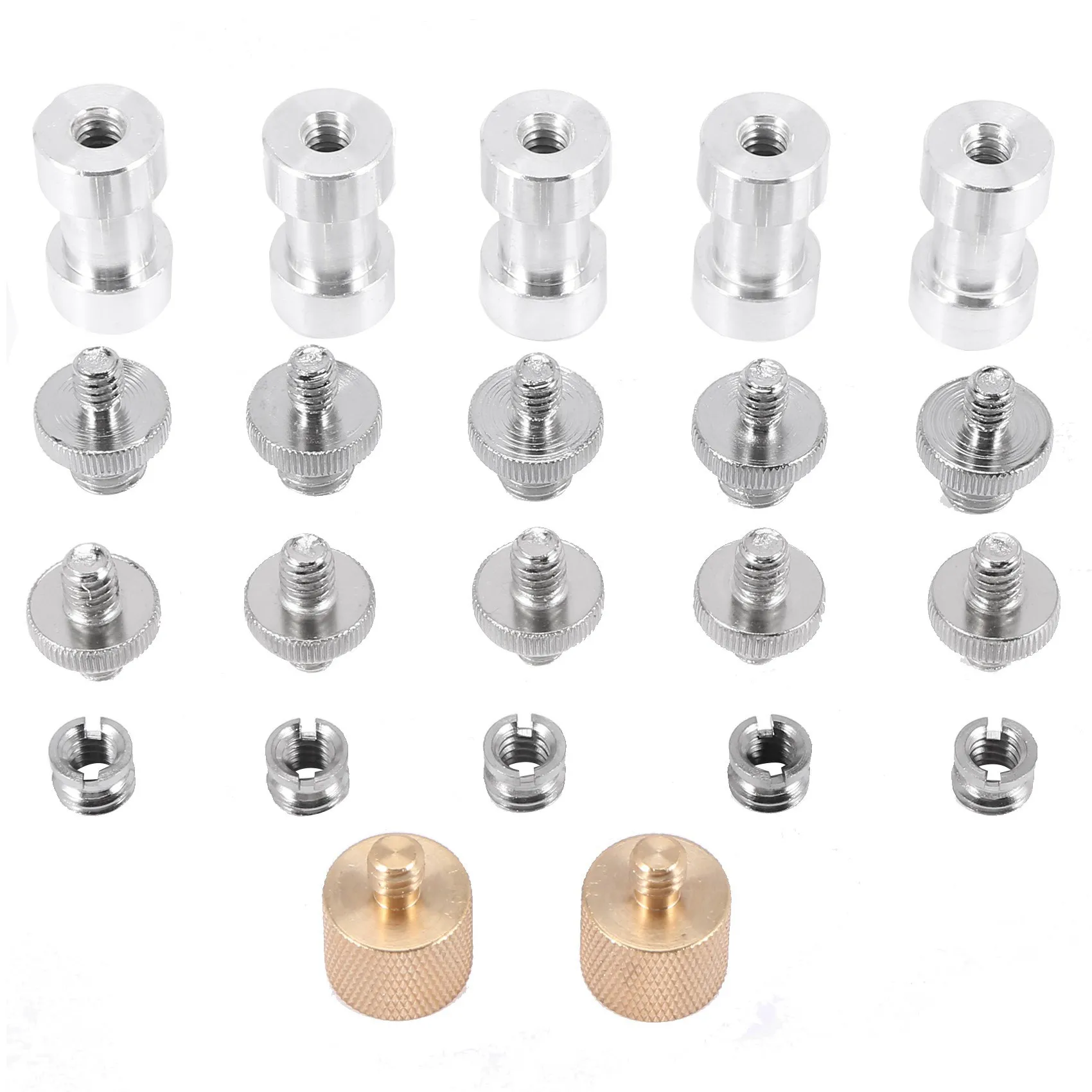 22Pack Camera Screw Adapter 1/4 to 1/4 Screw 1/4 to 3/8 Tripod Screw Adapter Converter Brass Screw Adapter Spigot Screw Mount