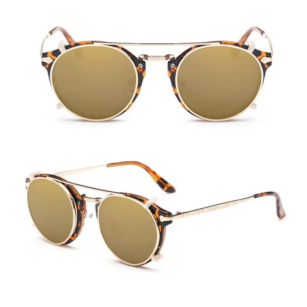 Retro Double Layer Steampunk Flip-Up Sunglasses Two Usage Black Shades Glasses Punk Eyeglasses Flip Cover Outdoor Sunglasses - view 3