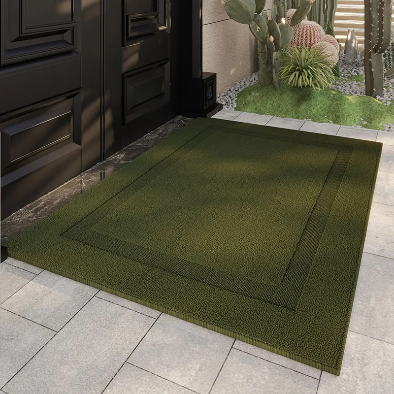 High-End Solid Entrance Doormat for Porch Dirt-Resistant Dust Removal Foot Pad for Front Door Non-Slip Jacquard Floor Carpet