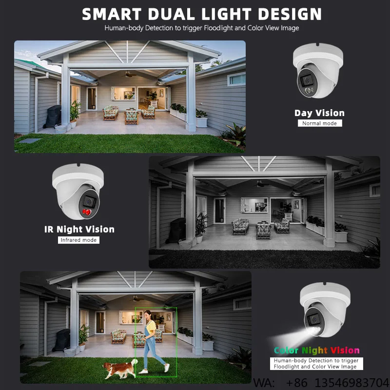 8MP Anti Theft Alarm Security PoE Dome Camera NDAA CCTV Full Color Night Vision Audio Waterproof Outdoor IP Surveillance Camera