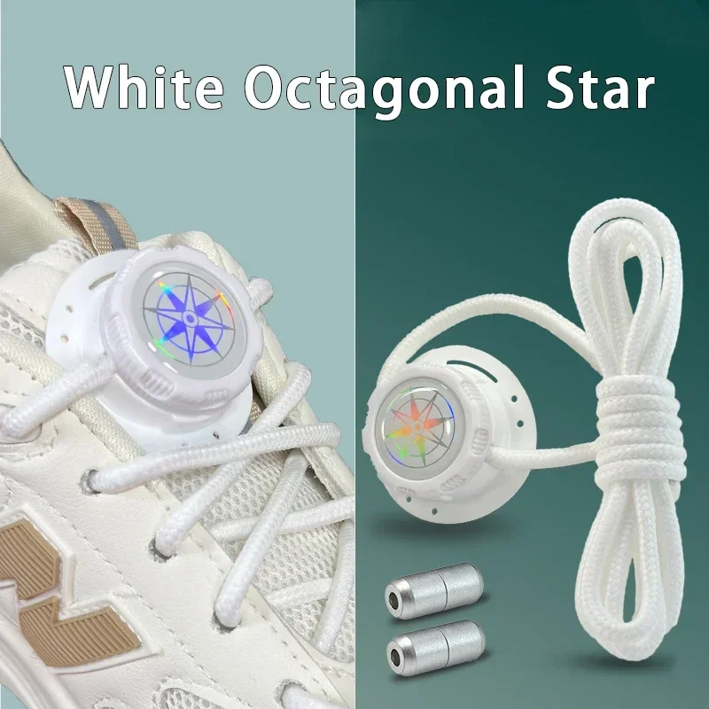 Drehbare Schnalle, Schnürsenkel ohne Binden, runde Schnürsenkel mit automatischer Drehverriegelung, runde Schnürsenkel zum einfachen Anziehen für Sneaker und Laufschuhe. – Detail 6