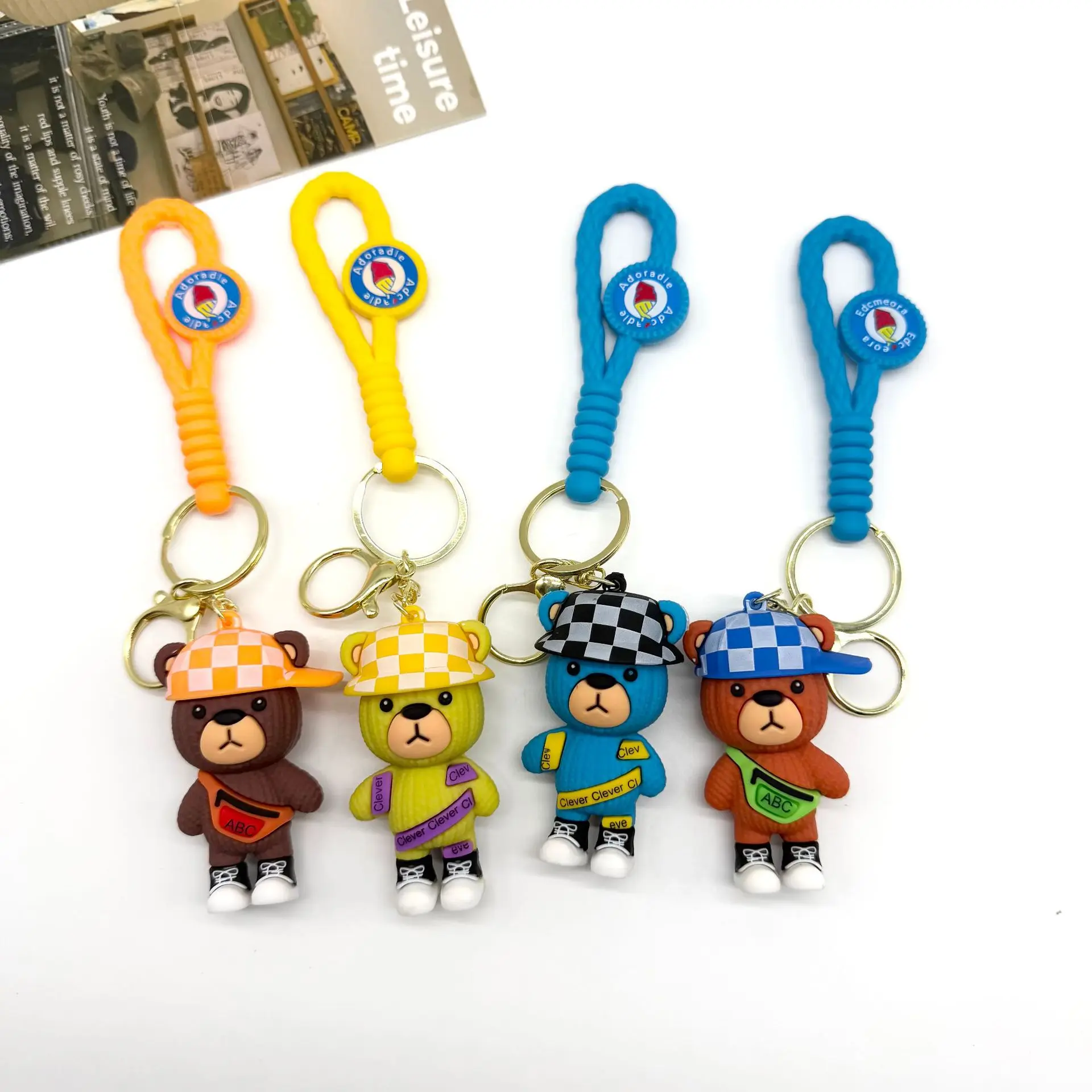 

Cartoon Trend Knitted Bear Doll Keychain Cute Couple Bag Gift Wholesale Kawaii Cute Personalized Gifts Y2k Cartoon Frind
