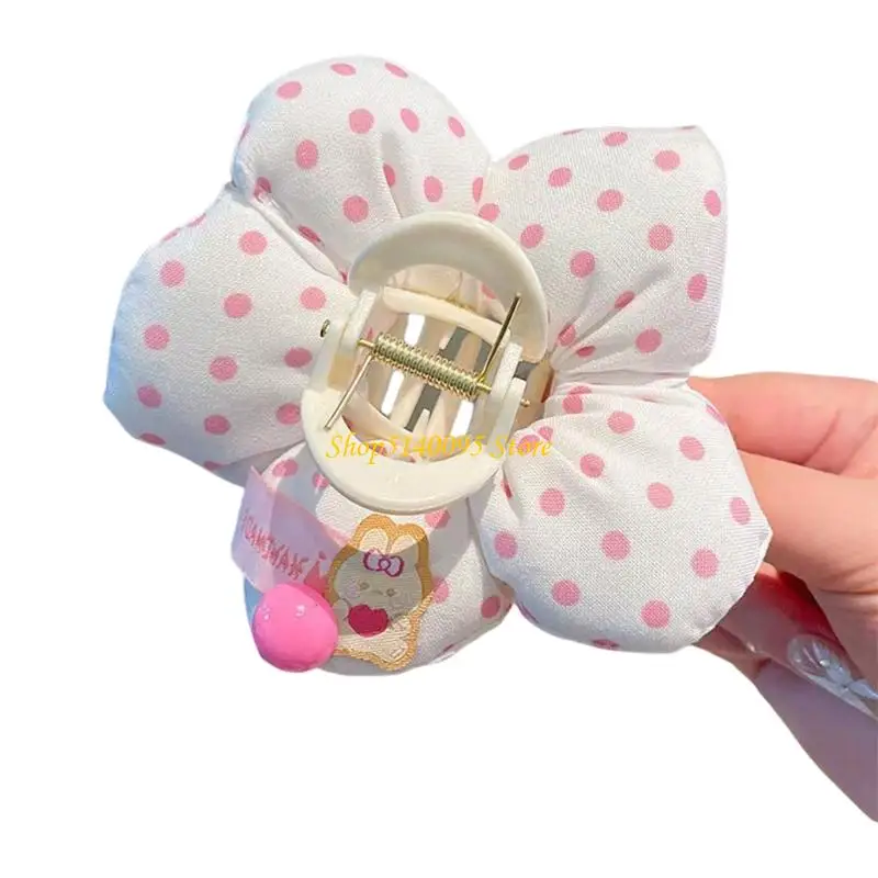 DXAE Lovely Women Padded Flower Hair Claw Fine Hair Fabric Hair Clip Hair Ornament