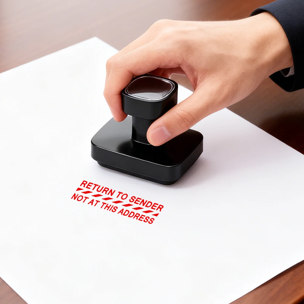 Financial Seal Return to Sender Non-This Address Red Ink Business Supplies