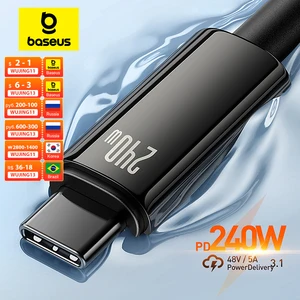 Baseus 240W USB C iPhone 16 15 Plus Pro Max Supercharge for MacBook Quick Charger Type Cable Cable for Xiaomi Samsung 8 Main Sales Cable Cable Type Caseus - №7