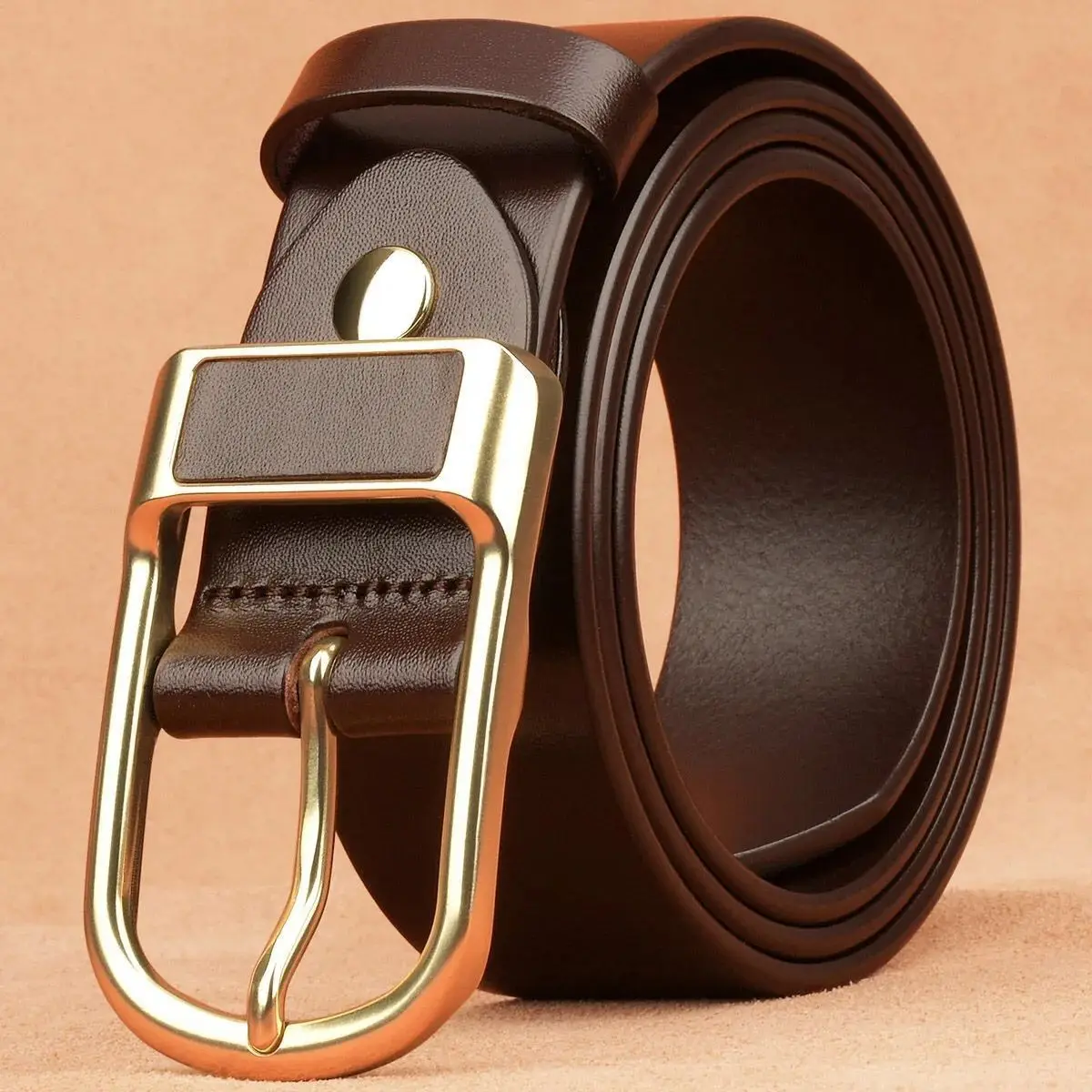 Belt Men's Casual Versatile Trend Retro Business Casual Fashion Pants Jeans Soft Leather Needle Buckle Waist Belt