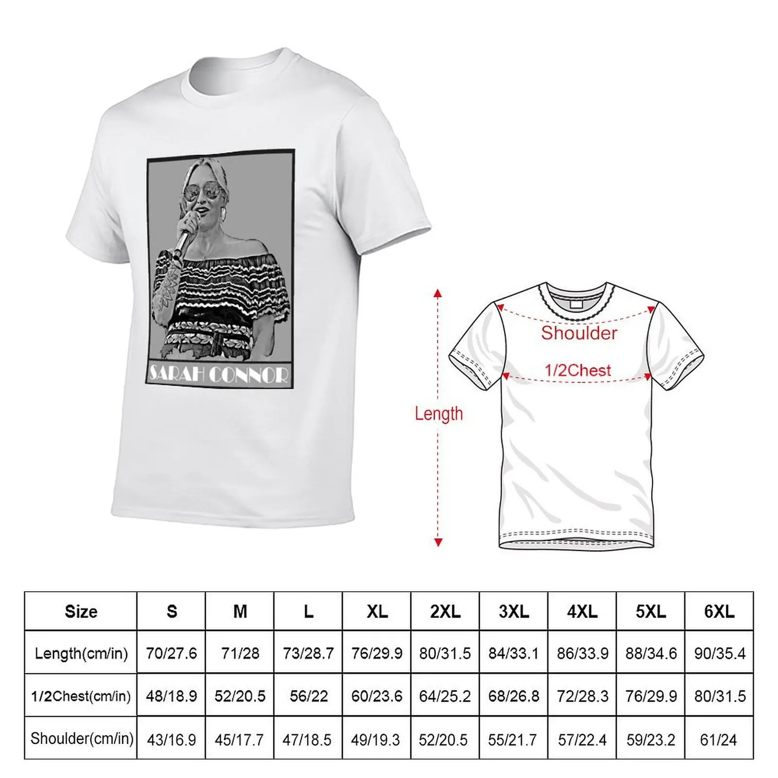 Sarah connor cute T-Shirt cotton man t-shirts anime figures black t-shirts for men