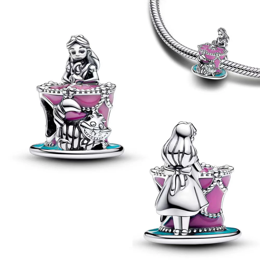 2024 Hot Sale 925 Silver Mermaid Princess Dress Charms DIY Dangle Beads Fit Original Pendant Bracelet Necklace Fashion Jewelry