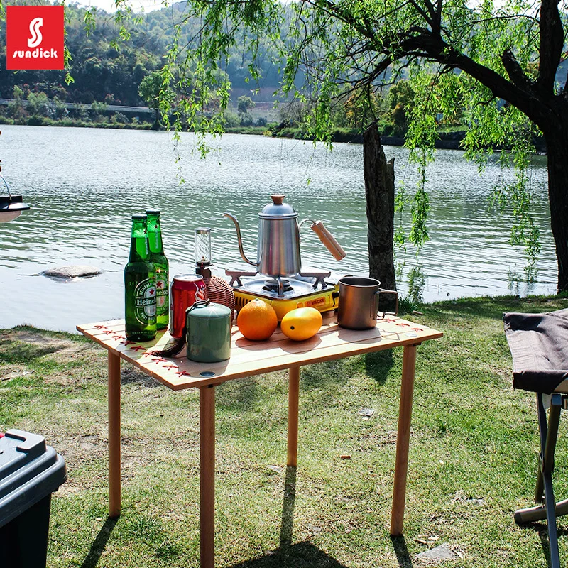 

Горный гость, открытый кемпинг, портативный многофункциональный складной стол из чистого массива дерева для пикника, маленькая квартира, квадратный стол Beec