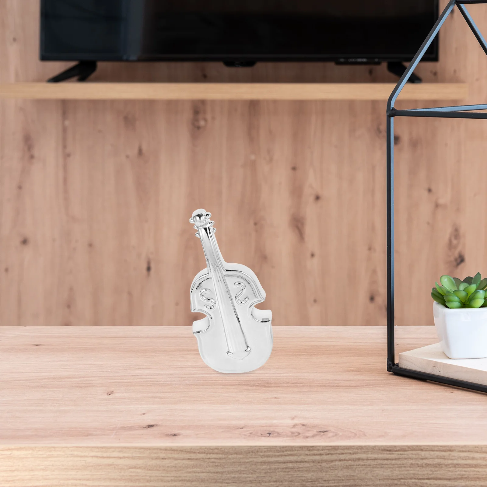 

Ceramic Cello Artwork Polished Smooth Desktop Decoration Musical Instrument Ornament Vintage Home Office Adornment