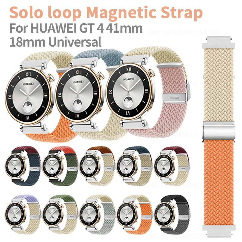 Sport Nylon Braided Watch Strap for HUAWEI GT 4 41 46mm Solo Loop Bracelet for Huawei Watch GT 6 5 4 3 2 Accessories 18 20 22mm