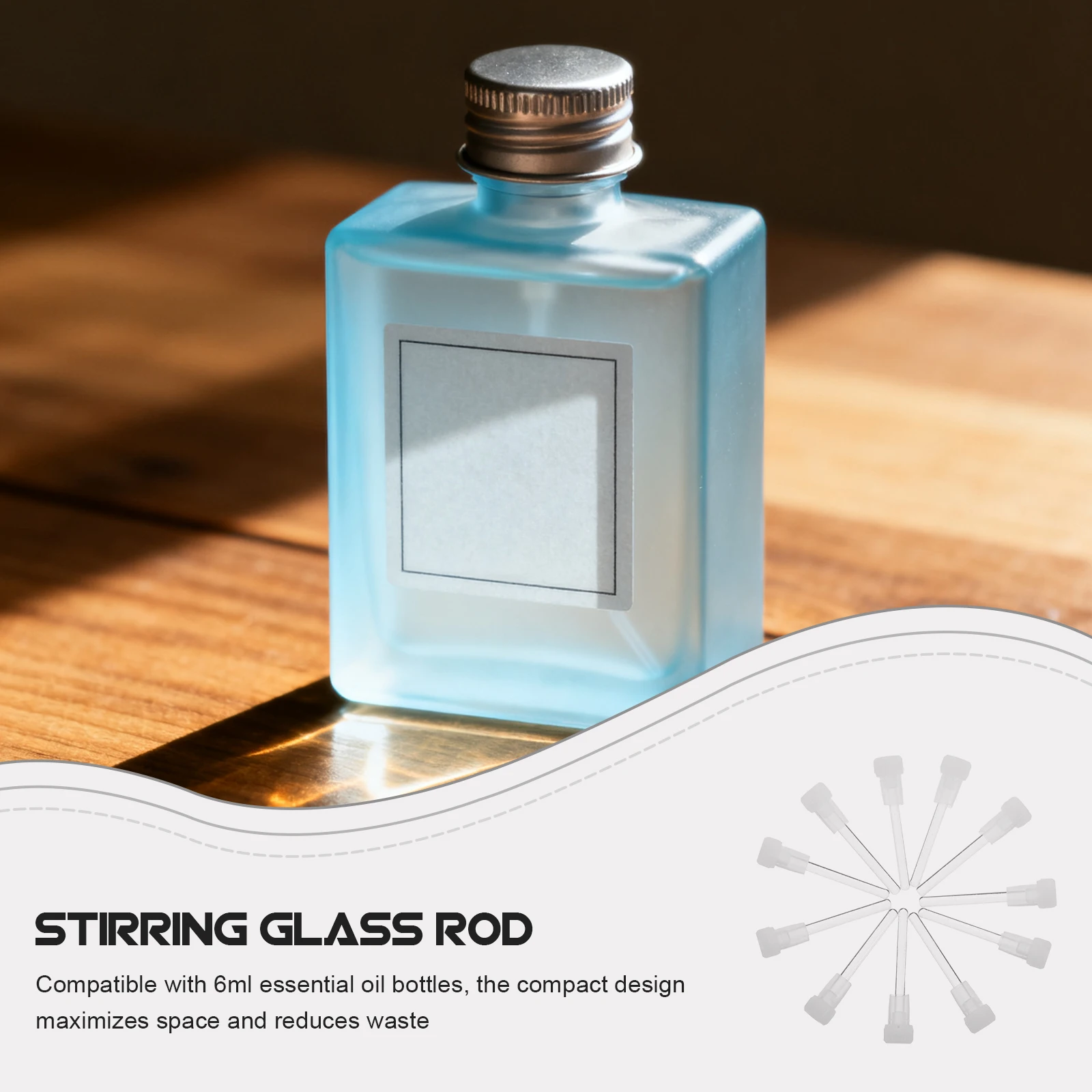 50 قطعة زجاجة عطر الزجاج قضيب عصا قضيب الزيت العطري لزجاجات 6 مللي لتقوم بها بنفسك إعادة الملء العطر خلط عصا