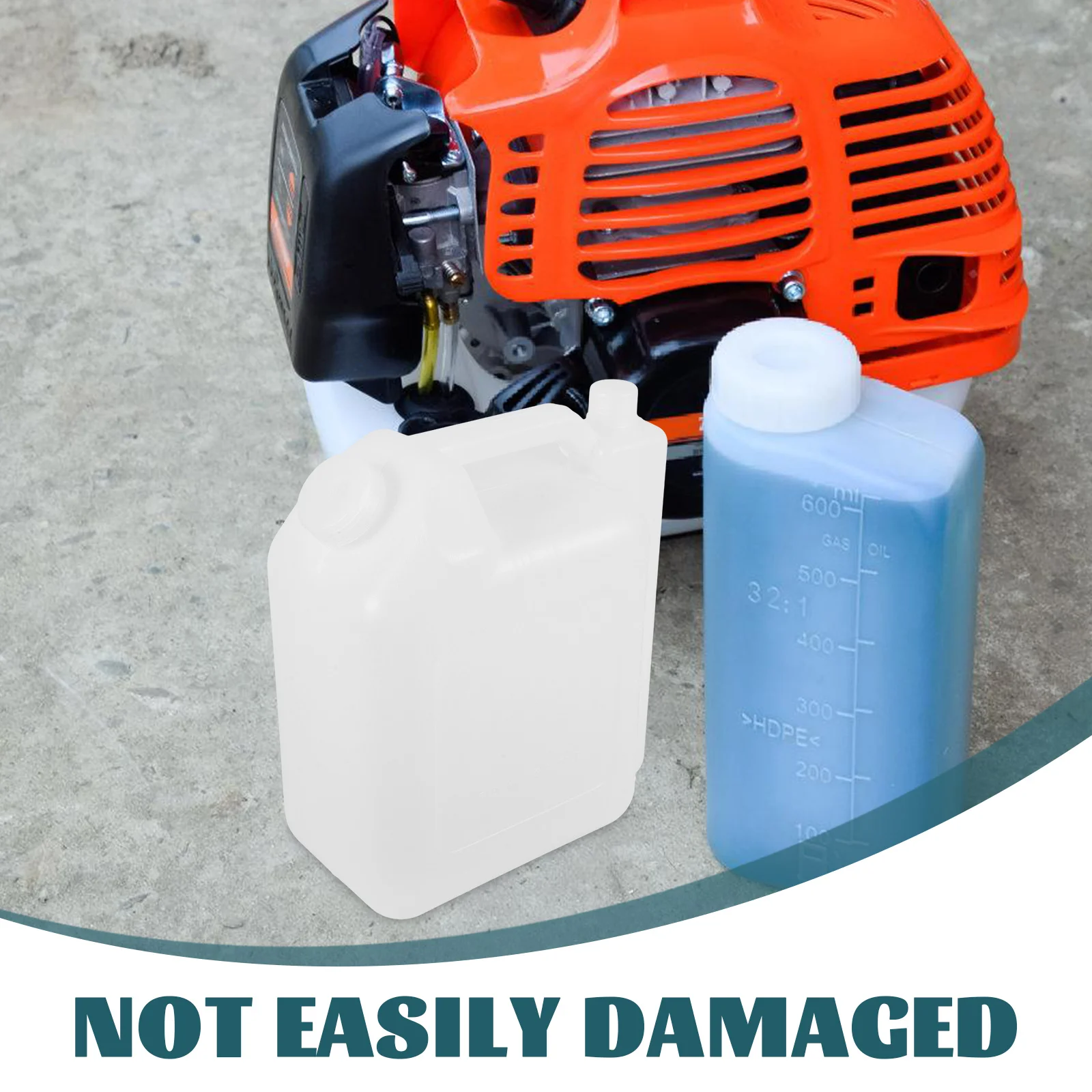 

1.5L Mixing Bottle Polyethylene Tank for Chainsaws Lawn Mowers Easy Pour Spout Separate Filling Petrol Oil Reusable Compact