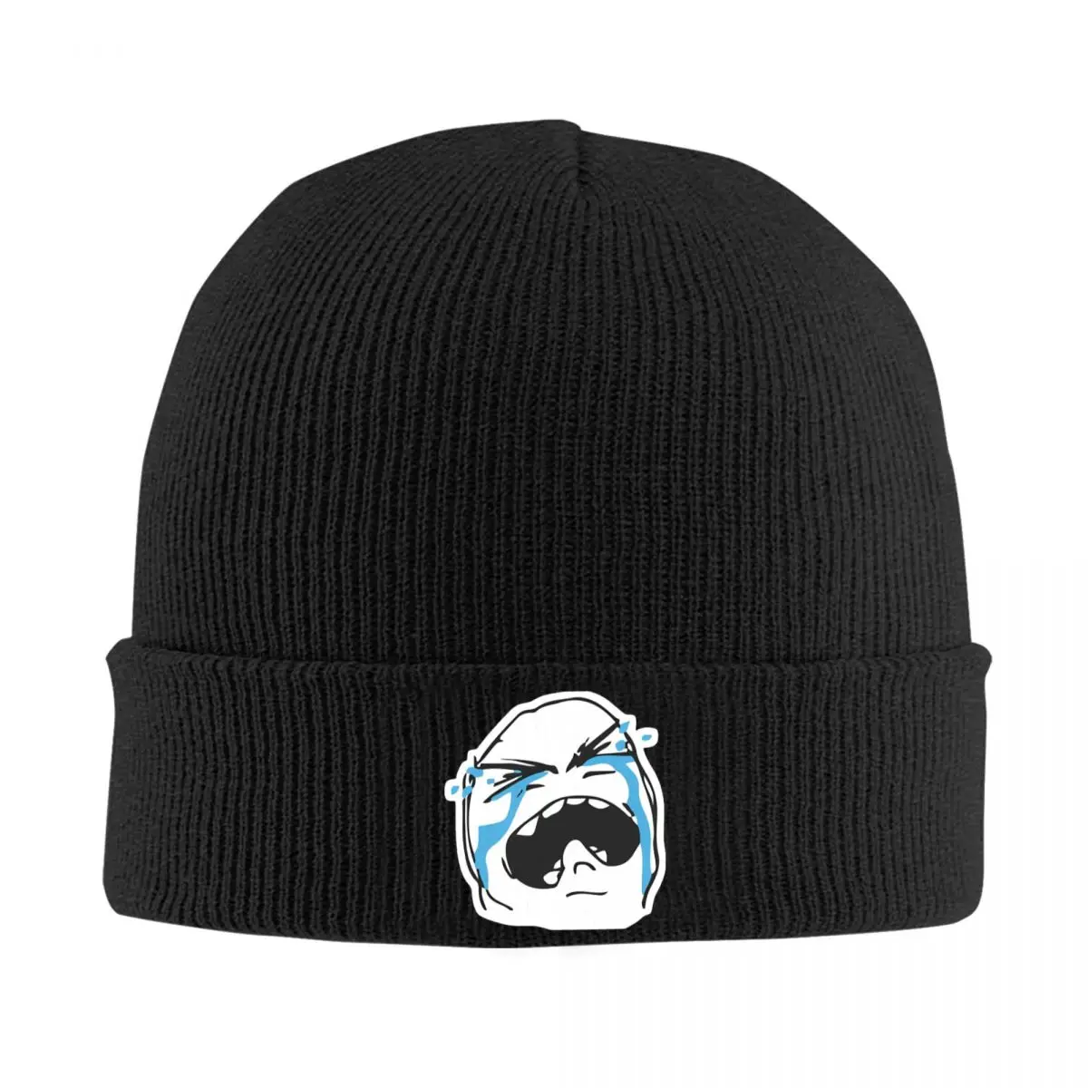 Troll Face Beanie Hats sad Cute Caps Men Women Unisex Kpop Knit Hat Winter Design Head Wrap Beanie Hat