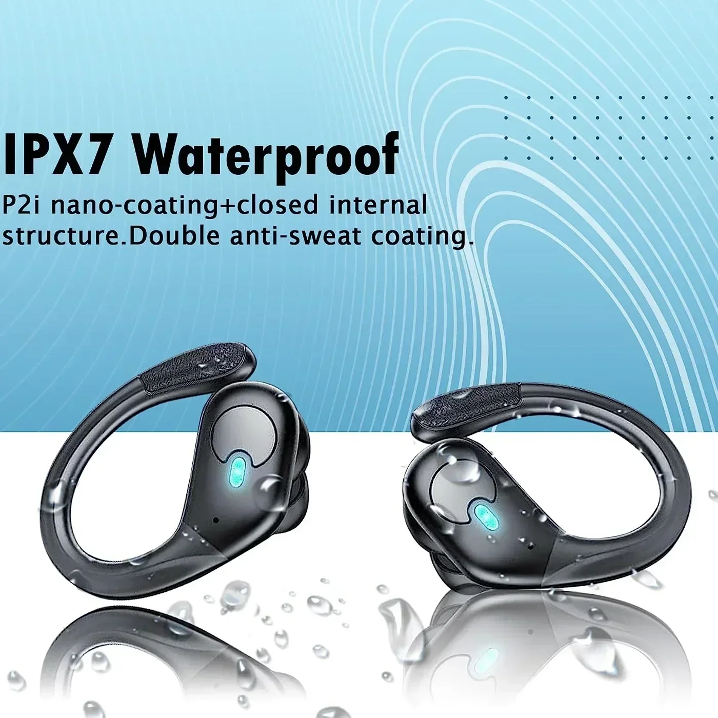 

Беспроводные наушники Bluetooth 5.4, беспроводные наушники Ture, ушной крючок, спортивная Hi-Fi стерео водонепроницаемая гарнитура, наушники TWS с микрофоном ENC