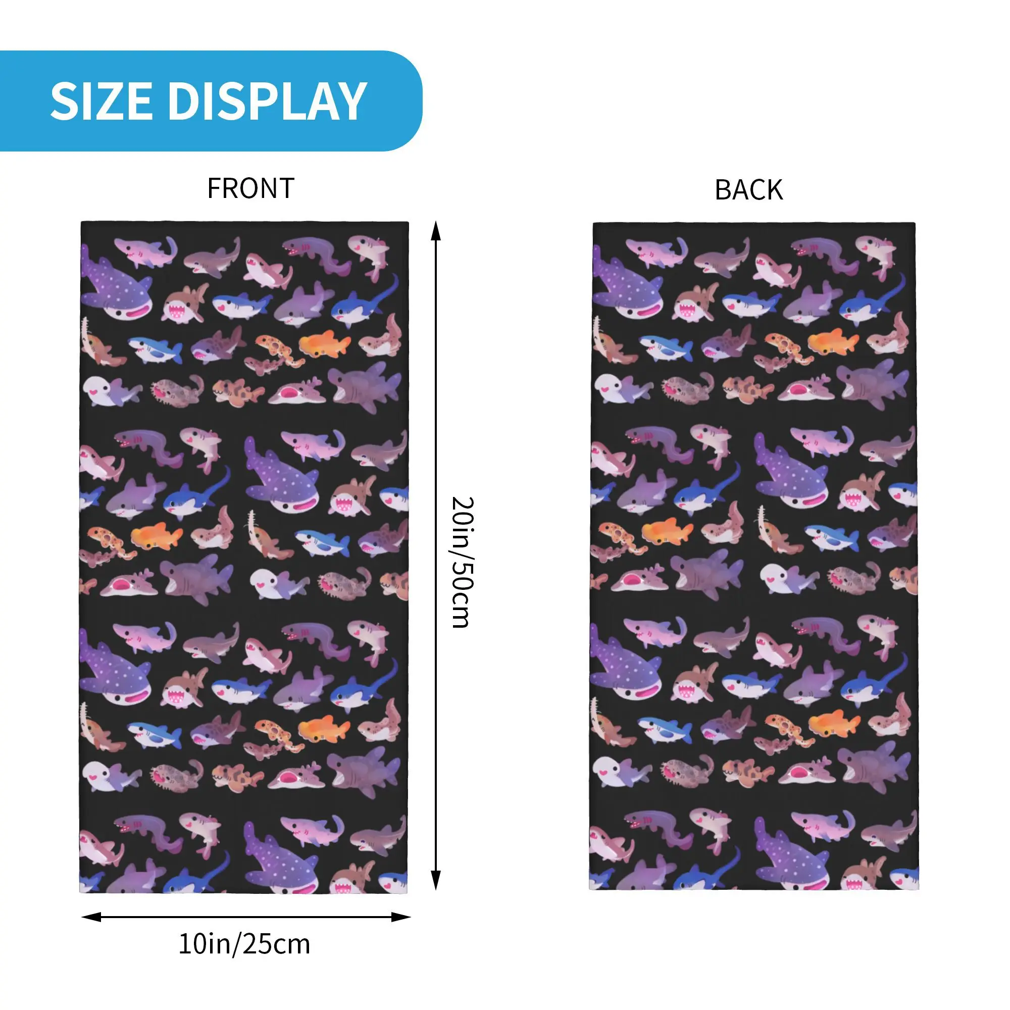 Shark day Bandana Cuello Polaina Impreso Wrap Bufanda Multiuso Sombreros Senderismo Pesca Unisex Adulto Lavable