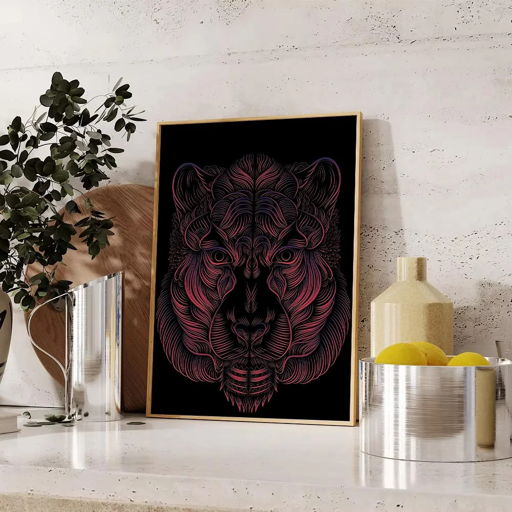 غير المؤطرة جدار الفن قماش يطبع الحيوان الأسد رئيس مجردة ديكور المنزل الحديث غرفة المعيشة غرفة نوم الفن هدية الصورة