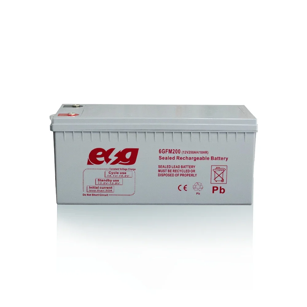 ESG  Factory High Rate For Solar System 12v 200ah AGM  Maintenance Free Deep Cycle Battery