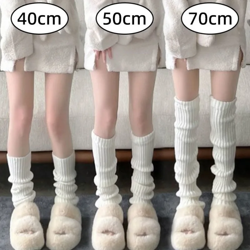 

Корейская версия, осенне-зимние однотонные носки с ворсом, свободные носки, чехлы на ноги в стиле Харадзю, шерстяные женские носки до середины икры в стиле ретро Jk