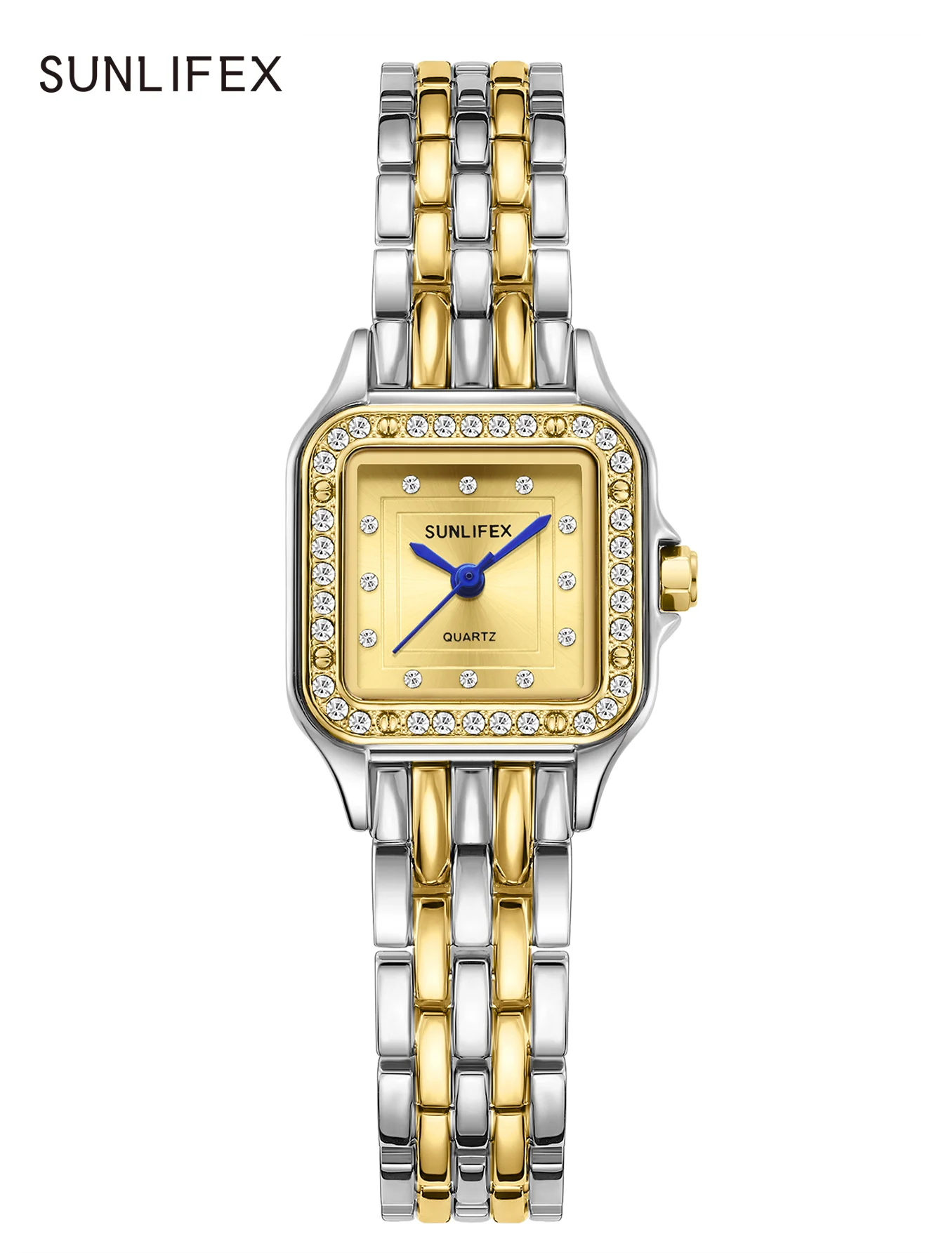 Women's Watches Square Quartz Wrist Watch for Ladies Stainless Steel Band Rhinestone Waterproof Women Watch Clock Reloj Mujer