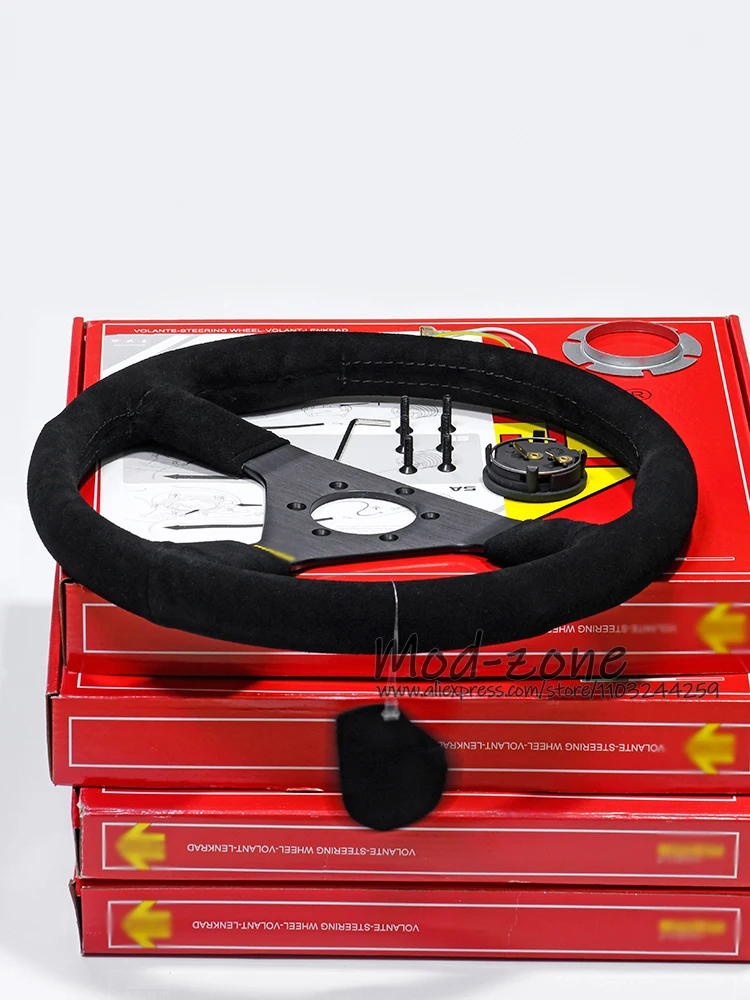 Very Tight Suede Leather 14 Inch 350MM Strong Spoke Volante Steering Wheel