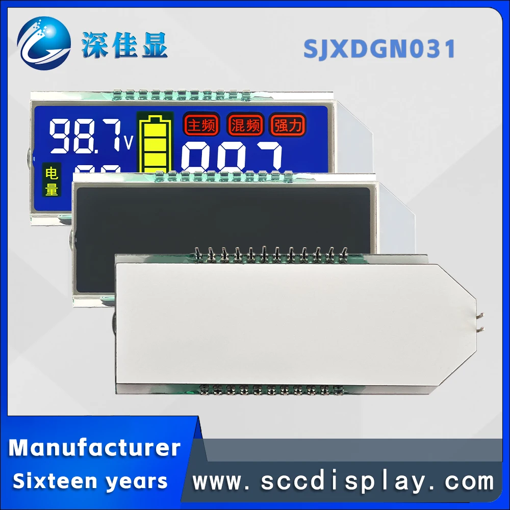Factory customized energy storage power supply LCD display screen SJXDGN031 HTN Negative With backlight color segmented screen
